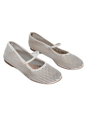 Lauren Ralph Lauren Jayna Perforated Mary Jane Flats Soft White Size 8B
